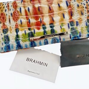 Brahmin Multicolor Croc-Embossed Wallet